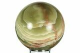 Polished Green Banded Calcite Sphere - Pakistan #266493-1